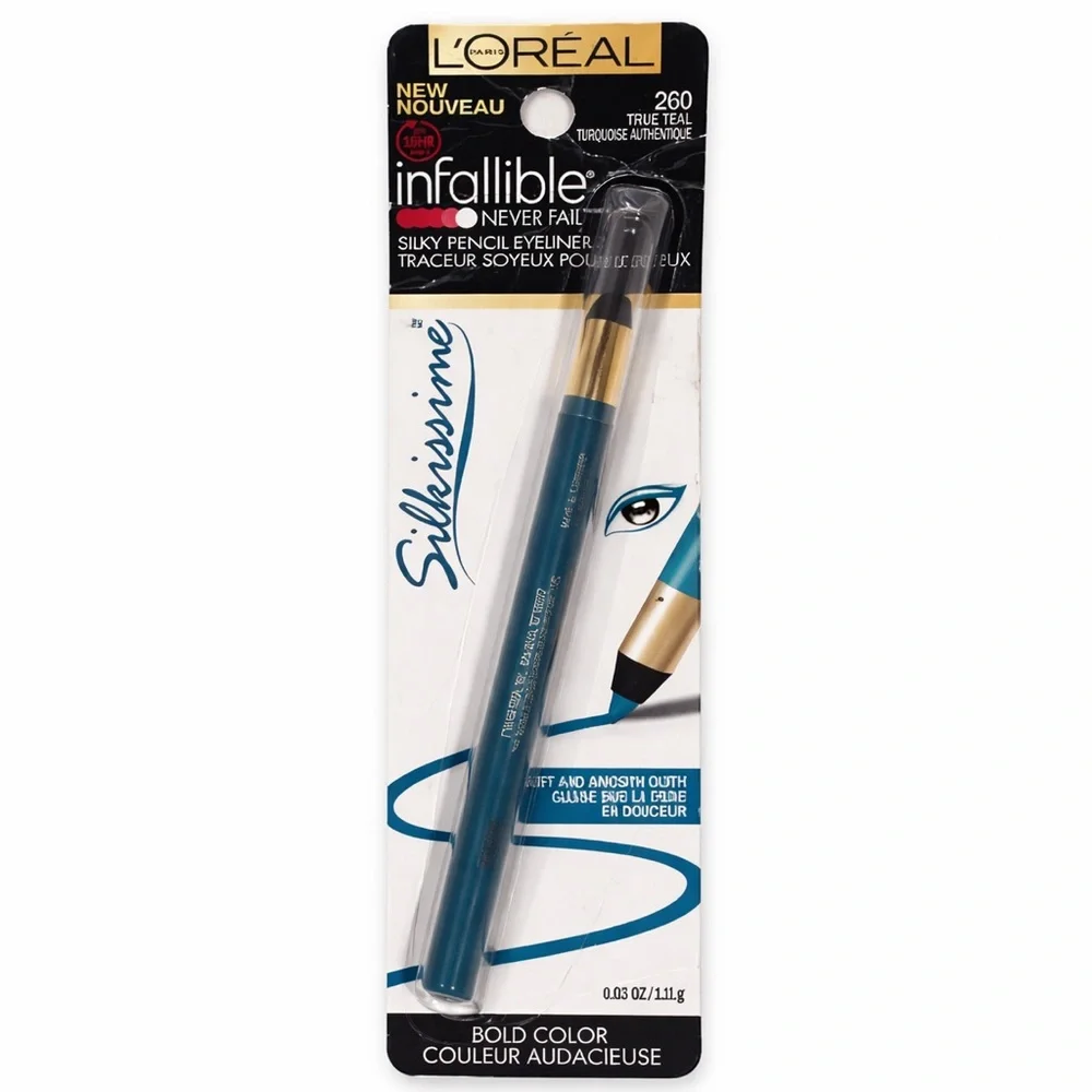 L’Oréal Infallible Silky Pencil Eyeliner True Teal 260 NWT